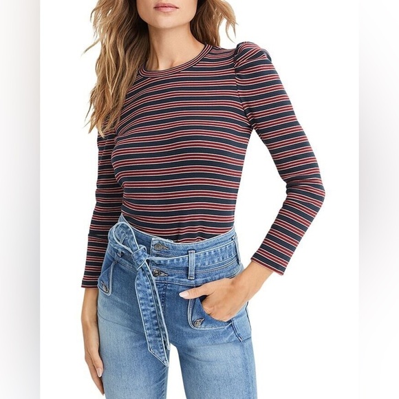 VERONICA BEARD Britney Striped Cotton Top | Best Fit L/XL - Picture 1 of 8
